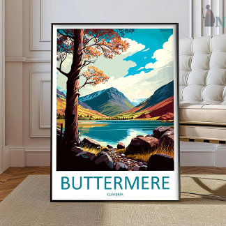 Póster Buttermere Travel Print Wall Art Buttermere Wall H