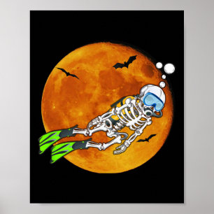 Póster Buzo de buceo de Halloween