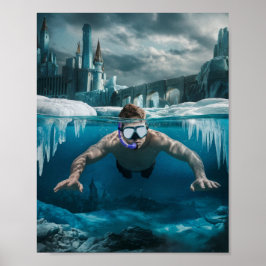 Póster Buzo de hielo espera la primavera