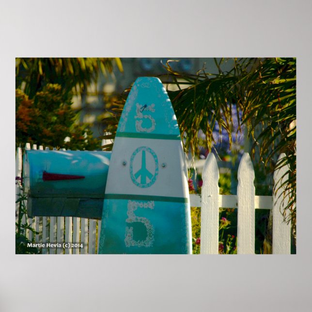Póster Buzón de correo de Surfboard Peace (Frente)