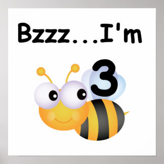 Póster Buzz Bumblebee camisetas de tercer cumpleaños y re