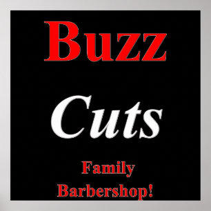 Póster Buzz Cuts Family Barbershop Poster Matte