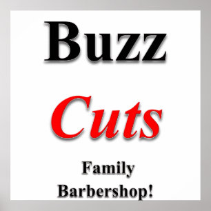 Póster Buzz Cuts Poster de Barbershop Familia Matte