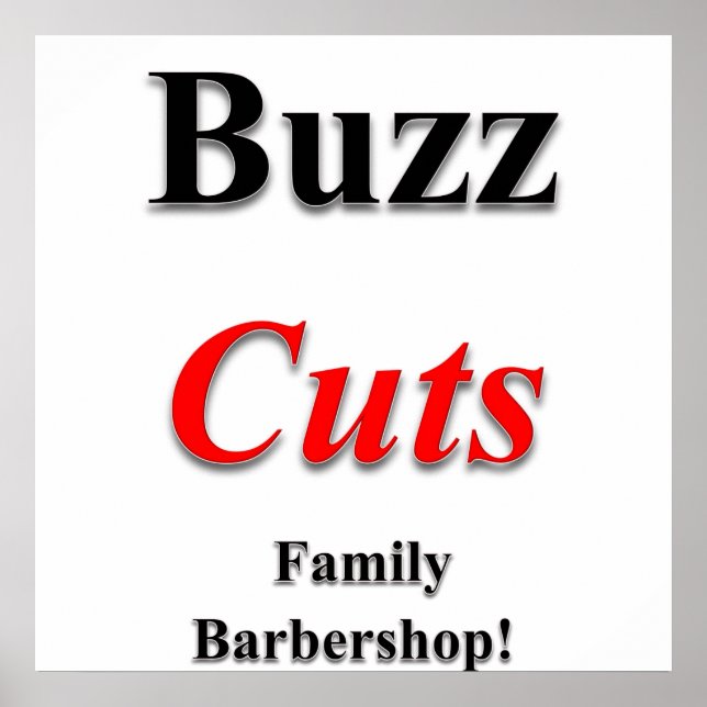 Póster Buzz Cuts Poster de Barbershop Familia Matte (Frente)