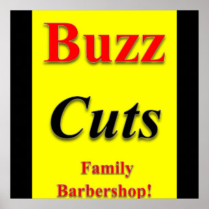 Póster Buzz Cuts Poster de Barbershop Familia Matte