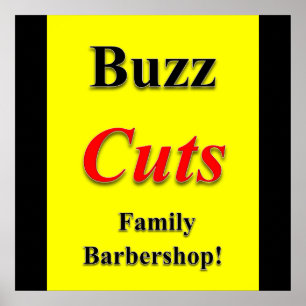 Póster Buzz Cuts Poster de Barbershop Familia Matte