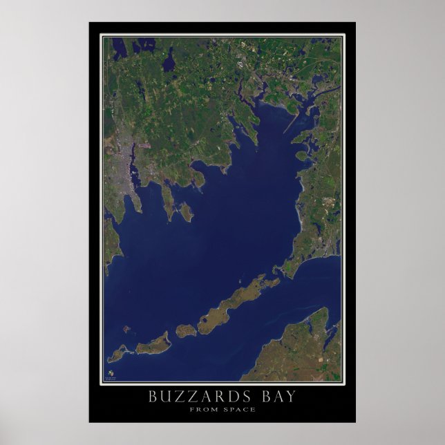 Póster Buzzards Bay Massachusetts desde Mamáes de satélit (Frente)