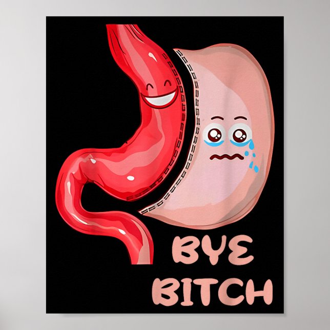 Póster Bye Funny Gastric Sleeve Surgery Stomach  (Frente)