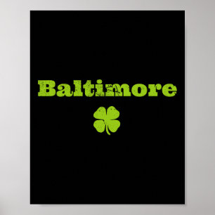 Póster Byltimore Md Día del Orgullo Irlandés Shamrock St 