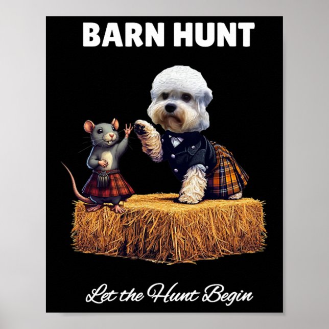 Póster Byrn Hunt Lover - Rat Cute Y Dandie Dinmont Dog (Frente)