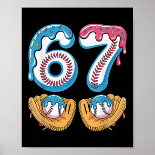 Póster Bysebyll 67 - Goteo de helado 67 Meme divertido ju