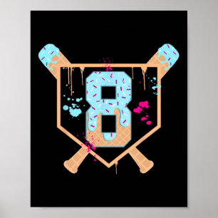 Póster Bysebyll 8 años helado goteo 8 cumpleaños Bo