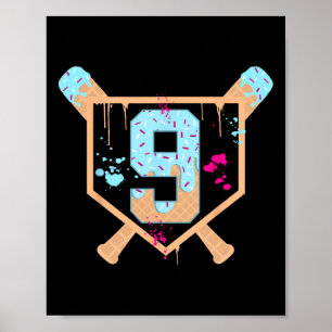 Póster Bysebyll 9 años helado goteo 9 cumpleaños Bo