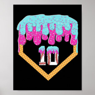 Póster Bysebyll Drip 10 Year Old Ice Cream 10º Cumpleaños