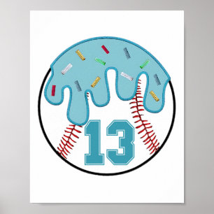 Póster Bysebyll Dripping 13º cumpleaños Niños de 13 años 