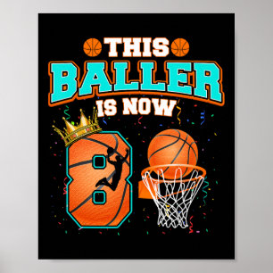 Póster Bysketbyll Boys 8º Cumpleaños Este Byller Tiene Ah