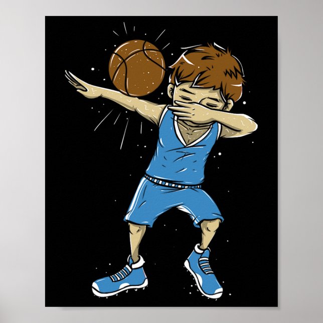 Póster Bysketbyll Byllin - Hoops Dabbing Bysketbyll Playe (Frente)