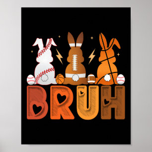 Póster Bysketbyll Bysebyll Footbyll Sport Easter Bunny Ra