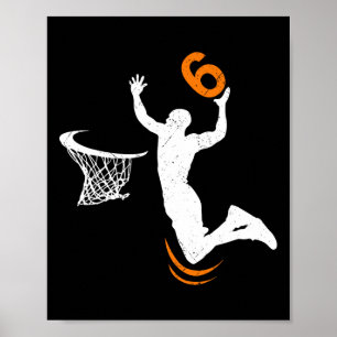 Póster Bysketbyll de 6 años Dunk Boys de fiesta de cumple