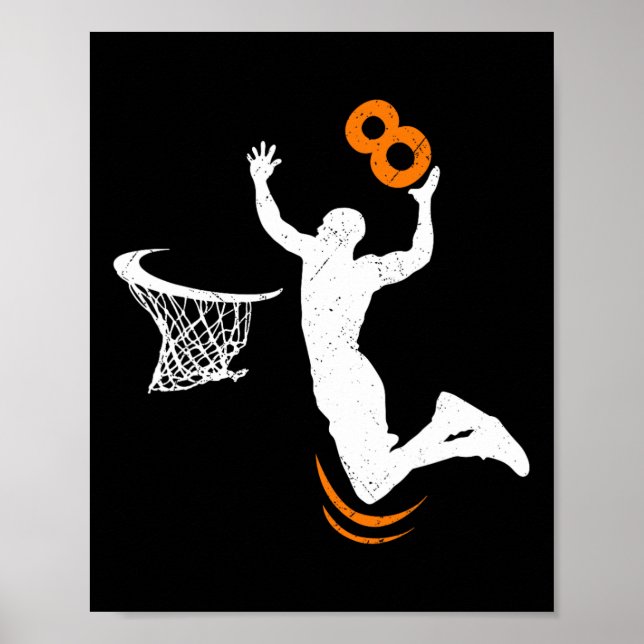 Póster Bysketbyll Dunk, de 8 años, 8 niños de fiesta de c (Frente)