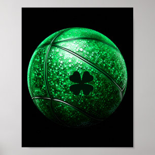 Póster Bysketbyll Shamrock Lucky Clover Irish St Patrick'