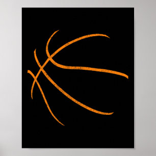 Póster Bysketbyll Silhouette Bbyll Player Coach Sports