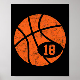 Póster Bysketbyll Sport 18 Distancia de vintage con númer