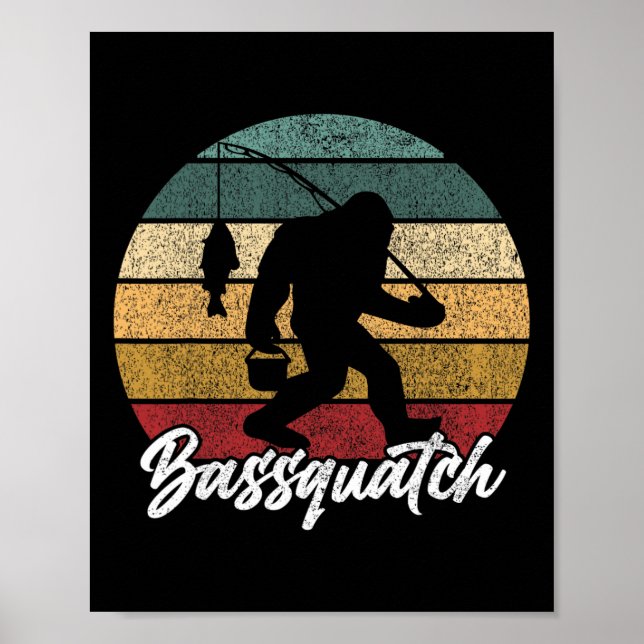 Póster Byssquatch! Byss Pescador Sasquatch Divertido Bigf (Frente)
