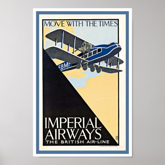 Póster c1930s CARTEL DE VIAJES IMPERIAL AIRWAYS (Frente)