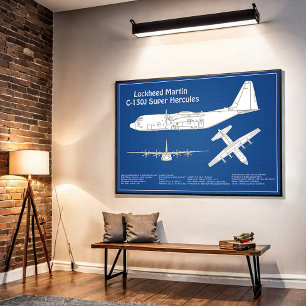Póster C-130 Hércules - Planes de Planes de Plano de Plan