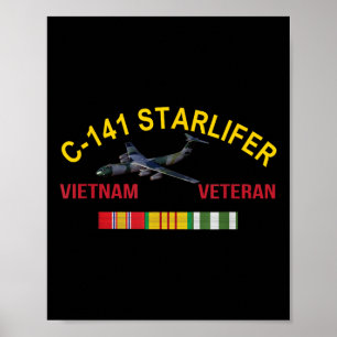 Póster C-141 Starlifter Vietnam Veterano Starlifter Aircr