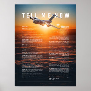 Póster C-17 con Tell Me How oda to vuelo