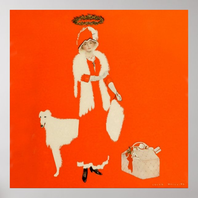 Póster C Coles Phillips “Santa del presente” Fadeaway Gir (Frente)