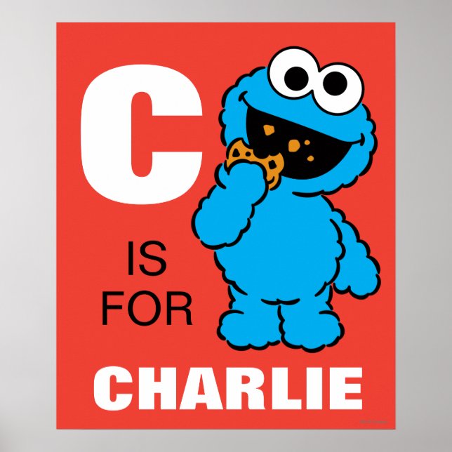 Póster C es para Cookie Monster | Añadir su nombre (Frente)