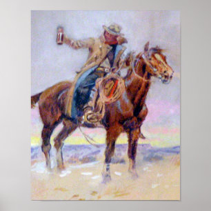Póster C.M. Vaquero occidental de Russell