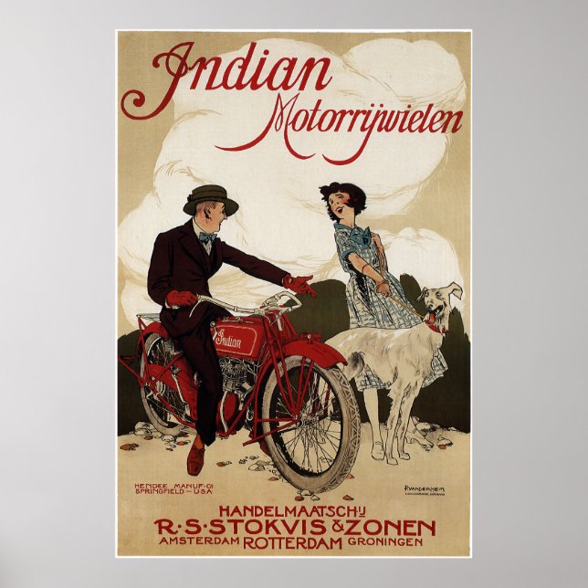 Póster c. MOTOCICLETAS DE PAÍSES BAJOS DE 1915 (Frente)