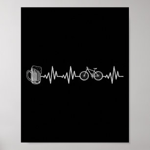 Póster C Mountain Bike Heartbeat Ciclismo Bicicleta Y Cer