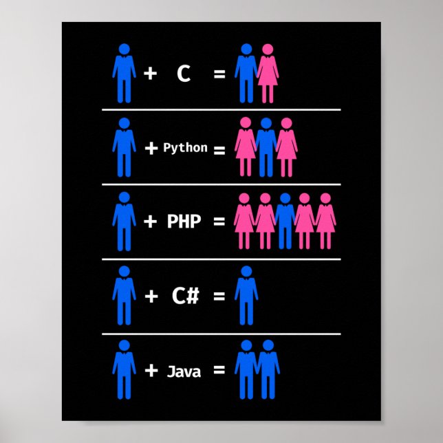 Póster C Python Php Código Programador Java (Frente)