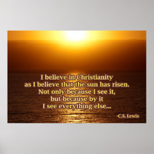 Póster C.S. Cita del cristianismo de Lewis