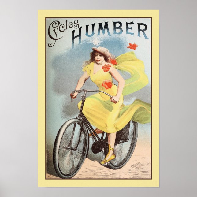 Póster ca 1890 Ciclos de cosecha Bicicletas Bicyles y Hum (Frente)