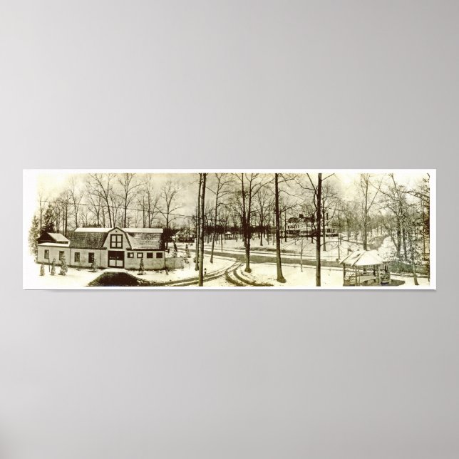 Póster Ca. 1900 Highland Short Hills NJ Panorama (Frente)