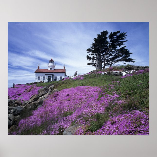 Póster CA, Crescent City, Battery Point lighthouse with (Frente)