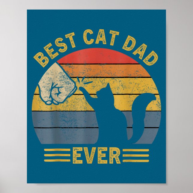 Póster Ca Men Cat Dad Ever Funny Cat Lover Gift  (Frente)