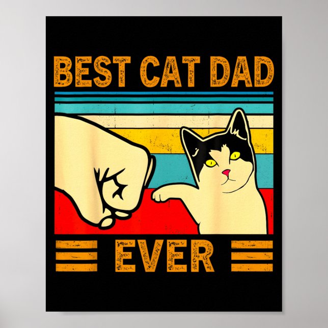Póster Ca Men Cat Dad Ever Funny Cat Lover Gift  (Frente)