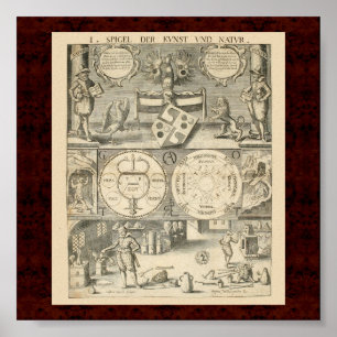 Póster Cábala y Alchymia: Ilustracion alquímico 1663