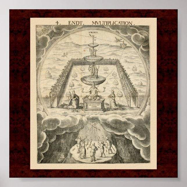 Póster Cabala y Alquimia: Ilustracion Alquímico 1663 (Frente)