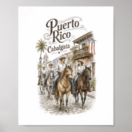 Póster Cabalgata Puerto Rico A Caballo 8x10