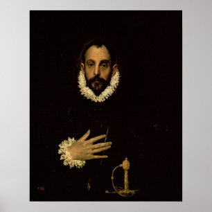 Póster Caballero con la mano en el pecho, c.1580