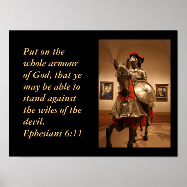 Póster ¡Caballero con una brillante armadura! Protección  (Frente)