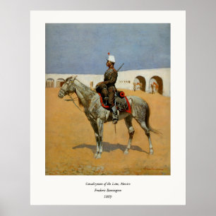 Póster Caballero de la Línea de Remington, México (1889)